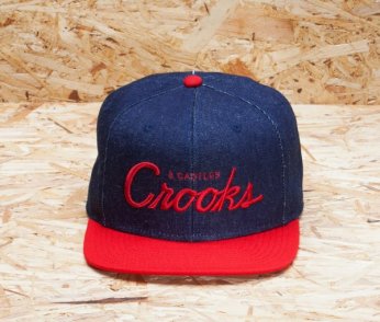 CROOKS & CASTLES Woven Snapback Cap Team Crooks Denim